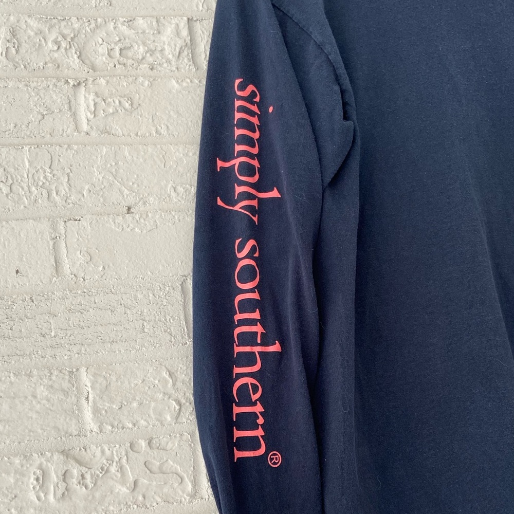 Simple Southern Long Sleeve Navy Blue Tee - Picture 2 of 5